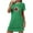 Green, variant on Tnhcen Women's Cute Chest Print Crewneck Short Sleeve One-Piece Sleepwear Dress | S-2XL | Polyester Spandex Loungewear
