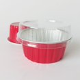 thumbnail image 5 of Trianu 50pcs Aluminum Foil Mini Pie Pans with Lids, 5OZ Disposable Mini Pie Tins Tart Pans, 3" Round Cake Pan with lid, Aluminum Cupcake Baking Cups Containers for Quiche, Red, 5 of 7