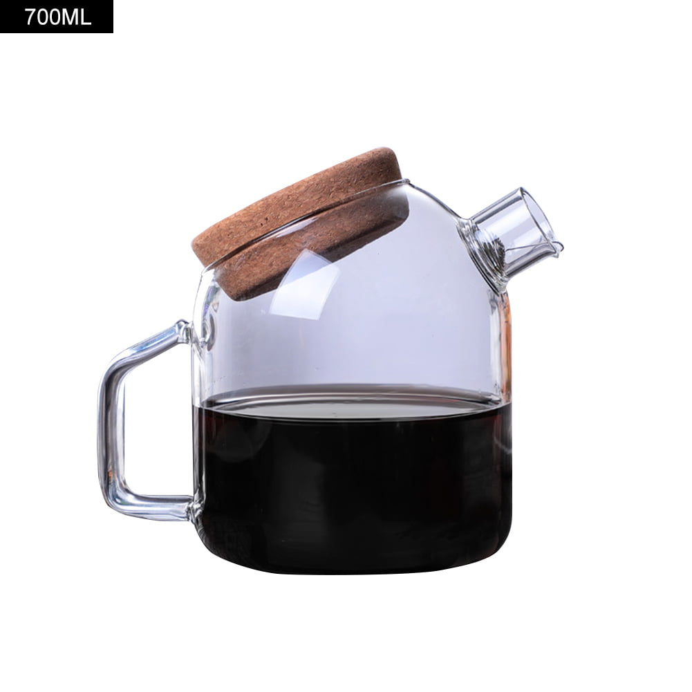 Heat Resistant Glass Teapot Clear Coffee Kettle Large Filtering Tea Pot Jug