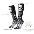 thumbnail image 4 of Rocae Gothic Skull Floral Art for Novelty Casual compression Socks For Women Men Contrast Color Stockings, 4 of 6