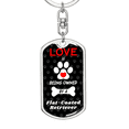 thumbnail image 5 of Flat-Coated Retriever Stainless Steel or 18k Gold Premium Swivel Dog Tag Keychain, 5 of 16