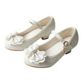 thumbnail image 6 of Zshosam girls shoes low heels pump Kids Mary Jane Shoes Girls Dress Shoes Princess High Heels Closed Toe Party Wedding Flower Girls Shoes Size 10.5,(White Little Kids 10.5), 6 of 6