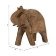 thumbnail image 4 of Modern Carved Wood Elephant Sculpture for Home Decor - Elegant Ornaments for Bathroom, Office, and Living Room Styling - Sculptural Figurine for Shelf or Coffee Table Display - 8", Brown, 4 of 13