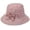Light Pink, variant on Women's Outdoor Comfy Cotton Bucket Hat Fishman Cap with Bowknot, Inner Windproof Rope