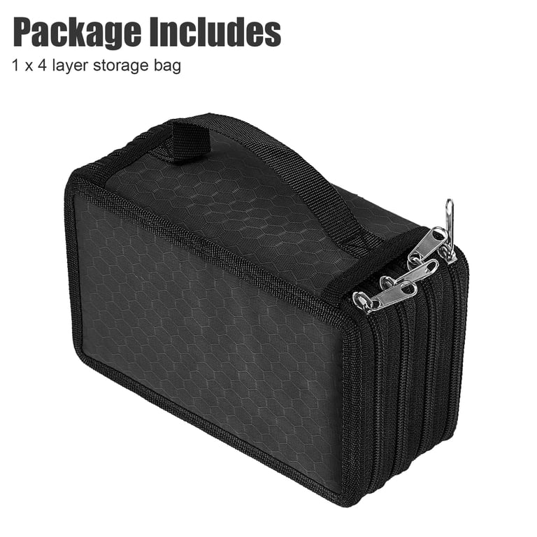 TSV 72-Slot Pencil Case Organizer, Black Multi-Layer Pouch photo 7