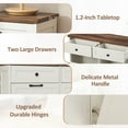 thumbnail image 3 of HARIPUL Double Tilt Out Trash Cabinet, 26 Gallon Trash Can Cabinet with Drawers & Handles for Kitchen, White/Dark Brown Top, 3 of 8