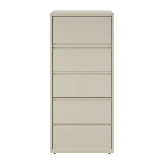 Hirsh 30-in Wide HL10000 Series Metal 5 Drawer Lateral File Cabinet Putty/Beige