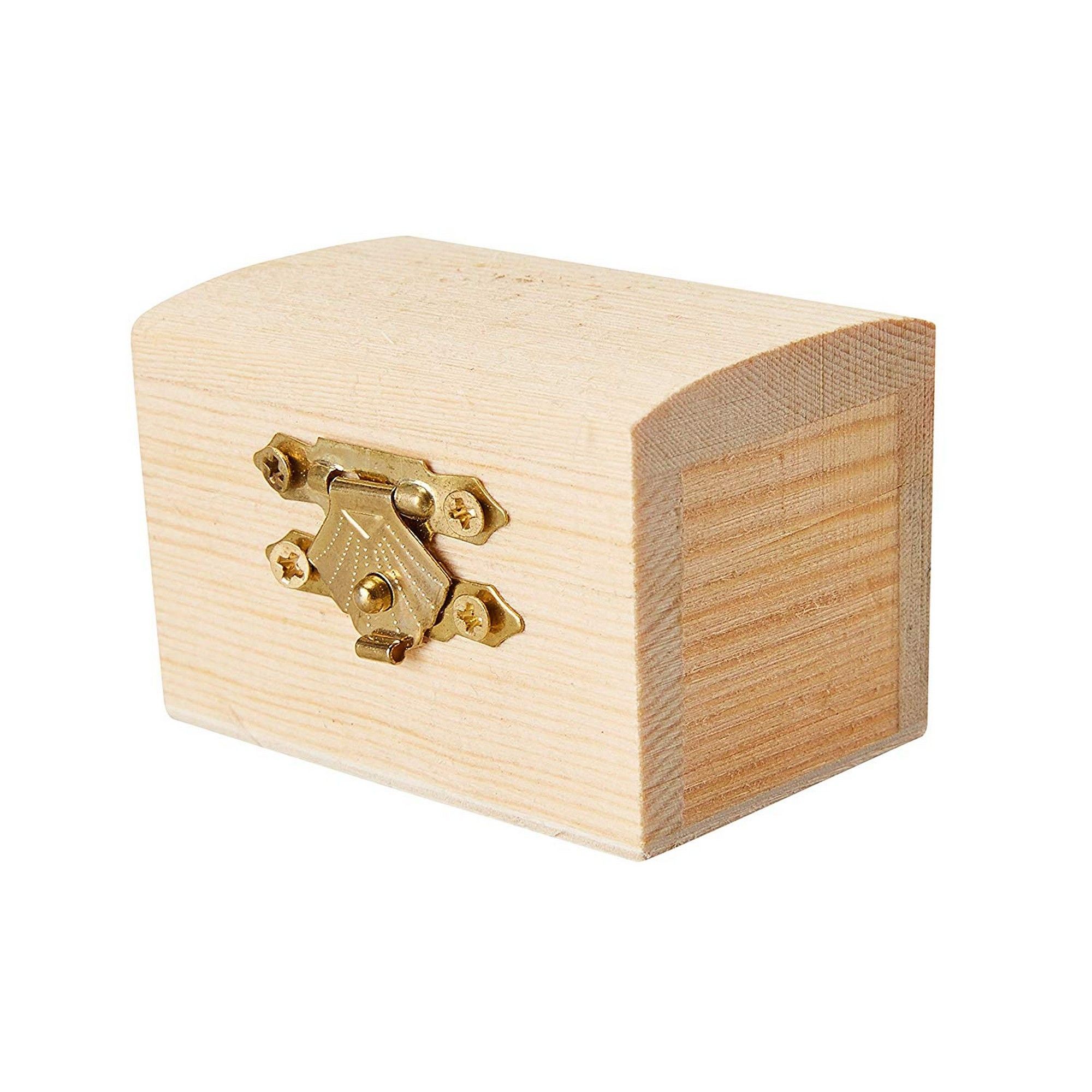 Unfinished wood treasure chest