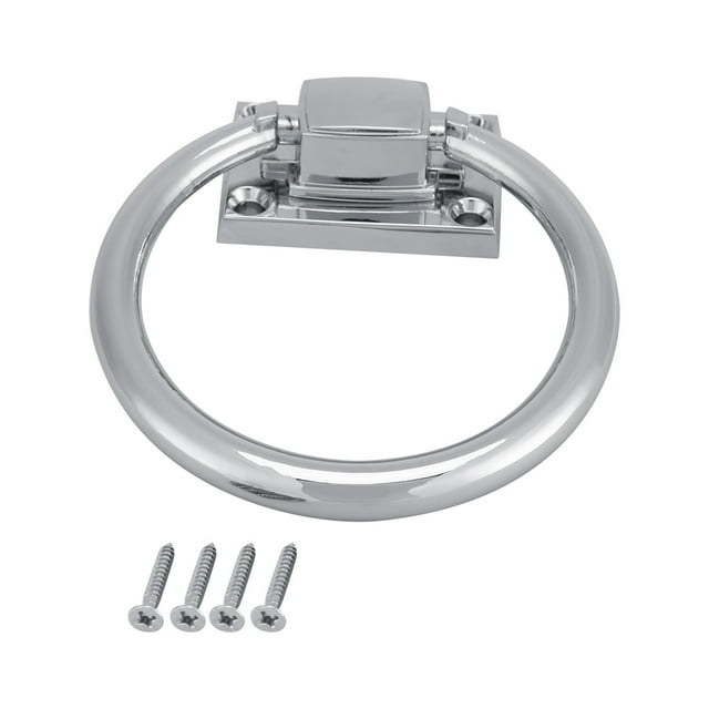 Anillo de tiro con caída de 111 x 56 x 38 mm para puertas y sillas de madera, elegante tirador plateado con brillo plateado