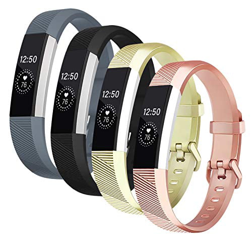 Bands For Fitbit Alta & Alta HR 4 Pack Classic Silicone Sport Strap Wristband 