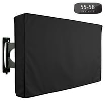 Outdoor TV Cover 55" to 58" Inches Universal Weatherproof Protector - Black