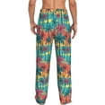 thumbnail image 3 of Uemuo Hawaii Palms Pattern Men's Wide Leg Palazzo Lounge Pants with Pockets Light Weight Loose Comfy Casual Pajama Pants-X-Large, 3 of 9