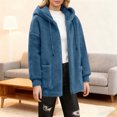thumbnail image 3 of Heavyweight Sherpa Fleece Jacket Women Long Sleeve Casual Zip Up Hoodie with Pockets Fall Winter Fuzzy Warm Coat Outerwear, 3 of 5