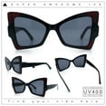 thumbnail image 2 of Womens Thick Plastic Oversized Cat Eye Butterfly Fashion Sunglasses Black Red - Black, 2 of 8