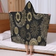 thumbnail image 5 of Black Gothic Sun Moon Pattern Hooded Bath Towel，50"x30" for Ages 3 To 12 Kids, Quick Dry Lightweight Soft Microfiber Hood Beach Towel Cover Up for Kids, 5 of 7