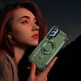 thumbnail image 7 of Designed for Samsung Galaxy A16 5G/4G Armor Case with Camera Cover Stand, Shockproof Protection, Support Magnetic Wireless Charger Rugged Cover for A16 5G/4G, Support Car Magnetic Holder - Armygreen, 7 of 7
