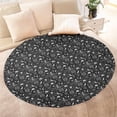 thumbnail image 4 of Black White Halloween Skull Pattern Round Blanket,Comfortable Soft Flannel Throw Blanket,All Season,Warm Lightweight Blankets for Sofa Bed Couch Living Room Chair 60"x60", 4 of 5