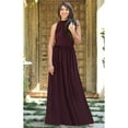 thumbnail image 4 of KOH KOH Long Sleeveless Bridesmaid Wedding Party Guest Summer Flowy Casual Brides Formal Evening Sexy Halter Neck Maxi Dress Gown For Women Maroon Wine Red Small US 4-6 NT012, 4 of 7