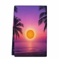 thumbnail image 2 of Purple Orange Beach Kitchen Towels Set of 1, Ocean Coastal Summer Tropical Coconut Tree Palm Absorbent Dish Towels for Kitchen, Microfiber Hand Towel, Quick Drying Tea Towel for Cleaning Dishcloths, 2 of 7