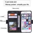 thumbnail image 4 of Étui pour iPhone 13 Pro, Type Notebook Populaire Rétro en Cuir Véritable Miroir de Maquillage Charge Sans Fil Luxe Protection Complète, Deux Couches Structure Fente pour Carte, Amplificateur-Noir, 4 of 8