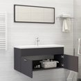 thumbnail image 3 of vidaXL 2 Piece Bathroom Furniture Set Grey Engineered Wood, 3 of 12