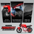 thumbnail image 5 of Track Seven 24V Kids Electric Motorcycle, 300W Electric Dirt Bike Up to 11 Mph, Twist-Grip Throttle, Hand Rear Brake, 14" EVA Tires, Music, Light, Dual Suspension, Motocross Toy for Kids Age 6+, Red, 5 of 8