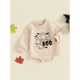 thumbnail image 3 of Musuos Baby Fall Sweatshirt Romper 3M 6M 12M 18M Letter/Ghost Print Long Sleeve Jumpsuit Newborn Girl Boy Halloween Clothes, 3 of 9