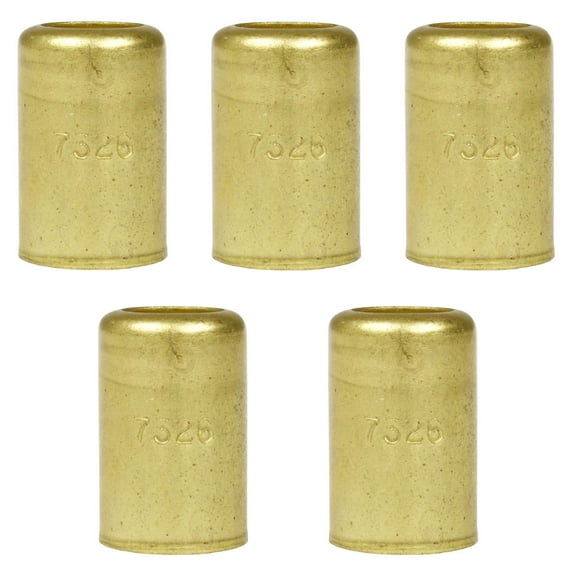 5 Pack Brass Ferrule 5/8" Inner Diameter 7/16" Pierce Smooth Crimp Hose Fitting
