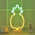 thumbnail image 1 of Letrero de neón LED con base alimentada por batería/USB, luces de neón para dormitorio, habitación de bebé, familia, boda, fiesta, cumpleaños, día de la madre (piña), 1 of 3