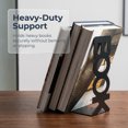 thumbnail image 3 of Unique Bargains Modern Geometric Metal Bookends for Office Black Style C 3"x3.1"x8.5", 3 of 6