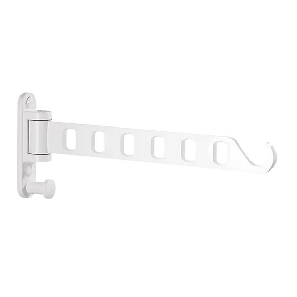WRKEKC Clearance 180° Foldable Wall Mounted Clothes Drying Rack - Aluminum Alloy Space-Saving Valet Hook for Laundry/Bedroom (29cm Load-Bearing)