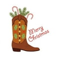 thumbnail image 2 of CafePress - Western Cowboy Boot Merry Christmas - Unique Fabric Shower Curtain 70" x 72", 2 of 3
