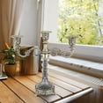 thumbnail image 4 of Cinvoph Taper Candle Holders 3-Arms Candelabra Vintage Candlestick Holders Romantic Centerpiece for Valentine’s Day Dinner Table Mantel Wedding Party Anniversary Decor 11"x4"x11", 4 of 7