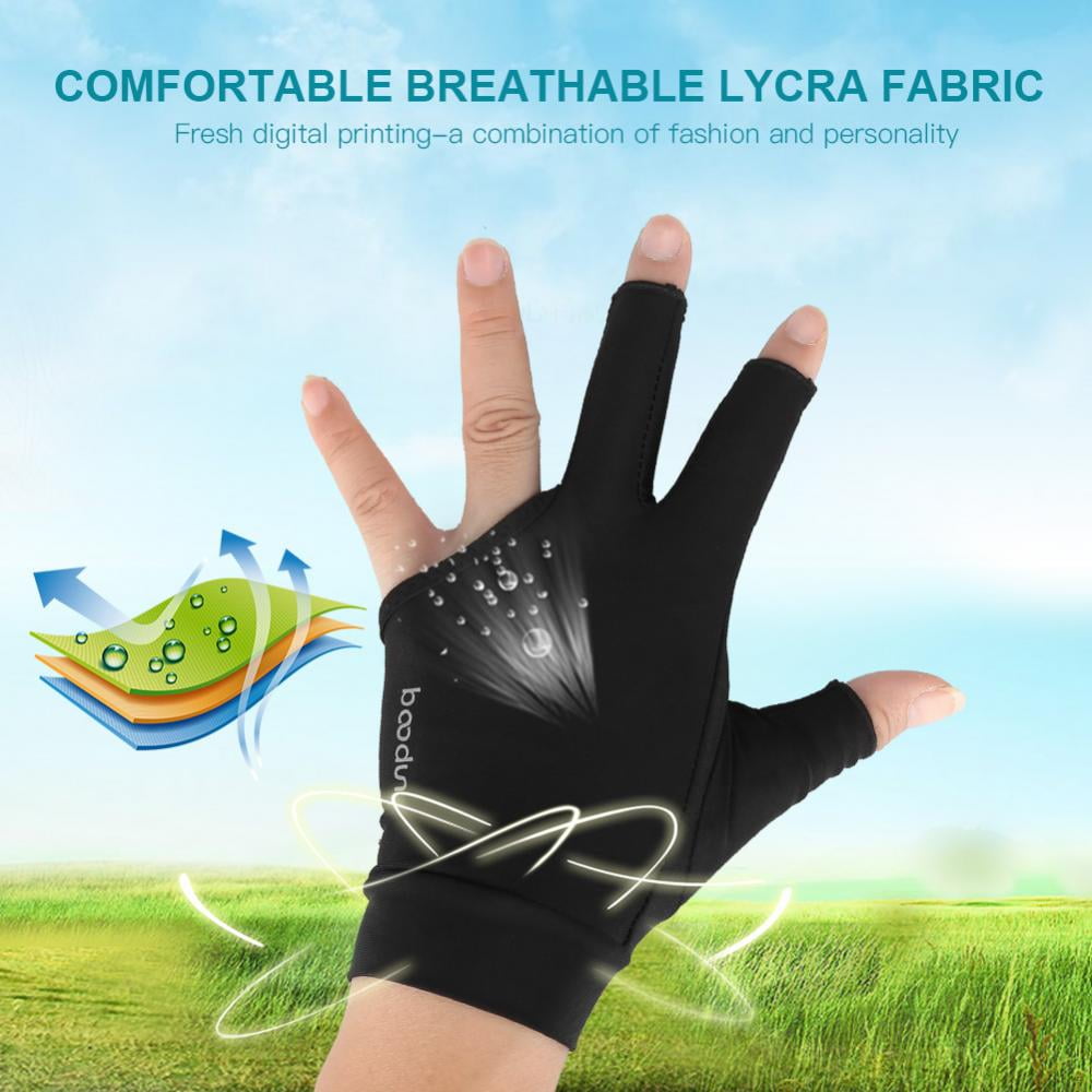 Black T/&R sports Billiard Glove 3 Fingers Show Pool Cue Gloves Pack of 12 Pieces