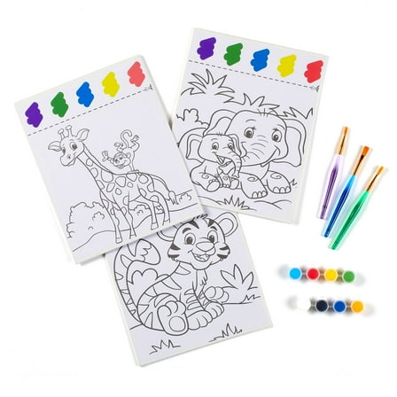 Double-Sided Canvas Board Painting Kit with Acrylic Paints and Brushes - 3 Pack 8x10 Inch Art Boards for DIY Creativity and Craft Projects