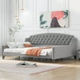 thumbnail image 2 of Euroco Full Size Tufted Button Daybed for Kids Teens Bedroom, Gray, 2 of 12