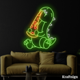 thumbnail image 4 of Craftnamesign Dinosaur Eat Pizza LED Neon Sign, Pizza Restaurant Decor, 4 of 4