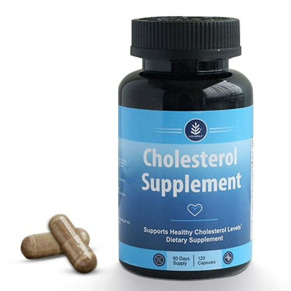 Lite Supply Cholesterol Supplement - 120 Capsules Natural Ingredients to Support Normal HDL and LDL Colesterol Levels. Supports Optimal Circulation