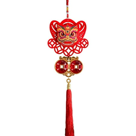 

Chinese Knot Pendant Creative Tassel Artificial Red Diamond Hanging Ornament for New Year Spring Festival Door Window