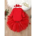 thumbnail image 4 of Qiylii Newborn Christmas Clothes Set Long Sleeve Romper + Tutu Skirt + Hairband, 4 of 9