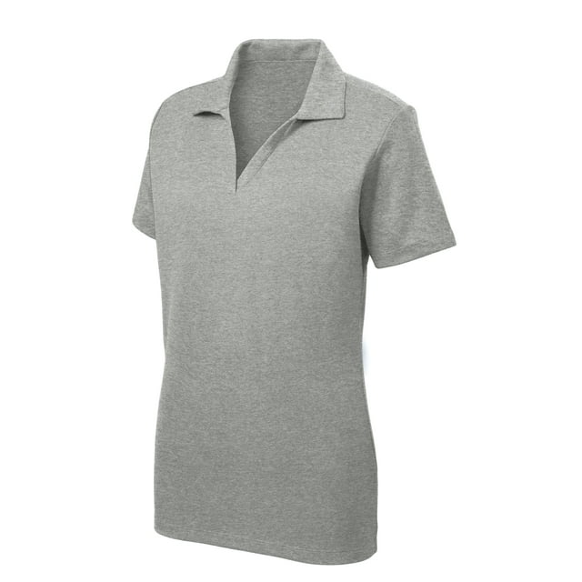 Gravity Threads Womens Racer Mesh Polo - Heather Grey - Small