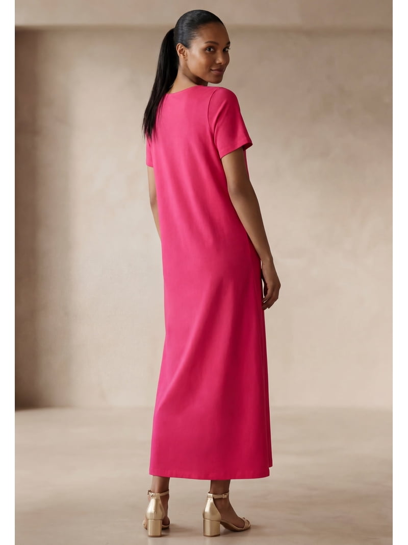 jessica london plus size women's stretch cotton t-shirt dress Jessica London Stretch Cotton Tank Maxi Dress