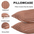 thumbnail image 4 of Brick Red Striped Outdoor Pillow Covers 16x16 Inch Throw Pillow Covers Set of 2 Waterproof Decorative Pillow Cases Vintage Rustic Simple Vertical Line Texture Cushion Covers for Patio Garden Couch, 4 of 8