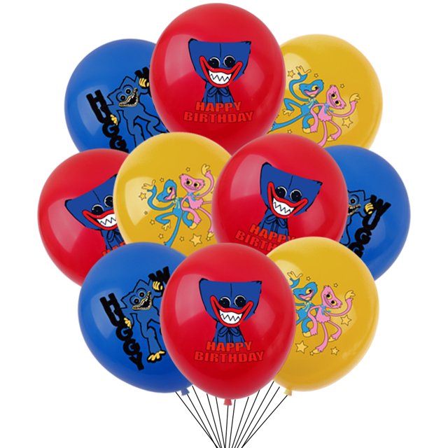 9 unidades de suministros de decoración de cumpleaños de Poppy's Playtime, globos de látex de 12 pulgadas Sincero Electrónica