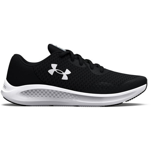 Zapatos Under Armour Charged Pursuit 3 para niños, color negro/blanco 4.5US