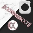 thumbnail image 3 of For Apple Watch Series 3/2/1 42mm Hollow X-Shape Rhinestones Decor Strap + Glitter Silver Watch Case, 3 of 3