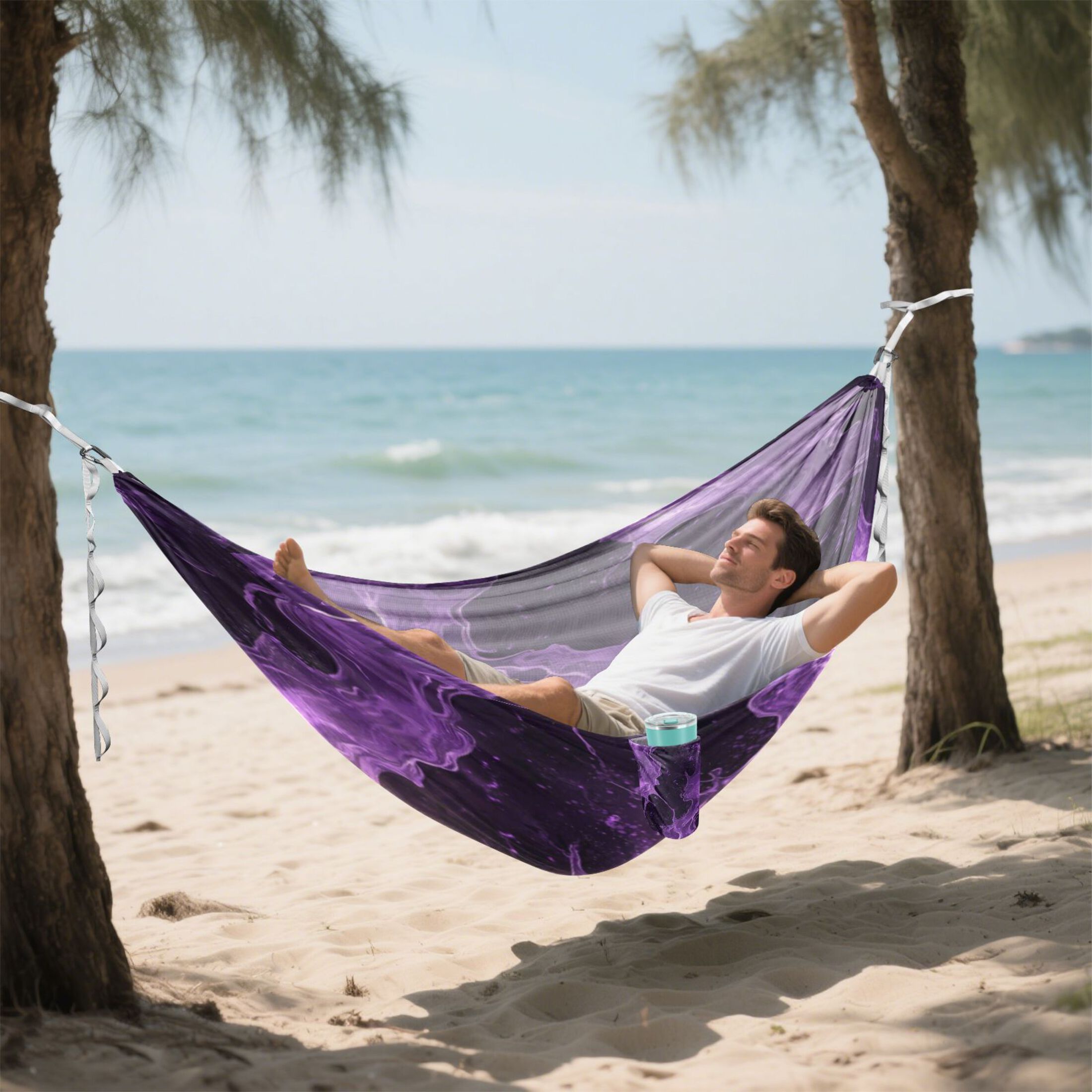 Hammock Camping Hammock Nylon Portable Hammock Travel Camping Hammock Purple River Pattern