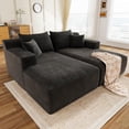 thumbnail image 6 of 80" Oversized Double Chaise Lounge Indoor,Corduroy Boneless Sleeper Sofa Bed with Deep Seat,Pillows for Living Room,Bedroom,Apartment, 6 of 13