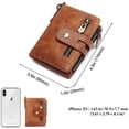 thumbnail image 4 of DEFNES Men Genuine Leather RFID Anti-scanning Anti-Theft Zipper Wallet With Chain - Brown, 4 of 6