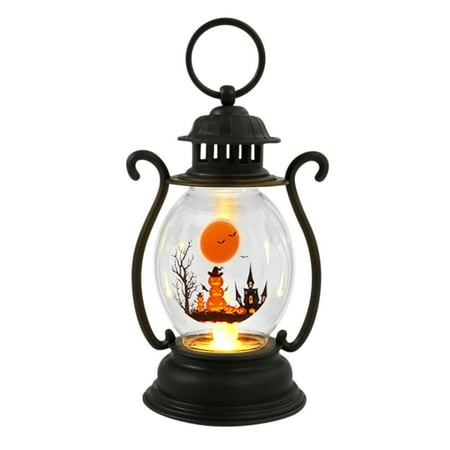 

LBJTAKDP Retro LED Lantern - Halloween Retro Portable Lamp - 3 Pattern Decorative Supplies for Desk Nightstand and Living Room Wall